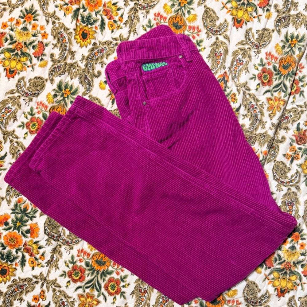 Empyre Tori Magenta Purple Corduroy High Rise Straight Leg Pants Womens 2